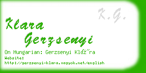 klara gerzsenyi business card